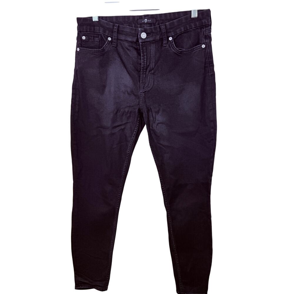 7 For All Mankind Women's Black Shinny Jeans Size 31
